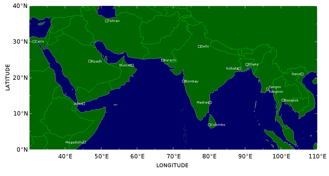 Trekrichting Indische Oceaan