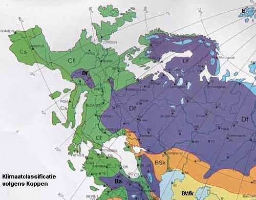 Europa volgens Köppen